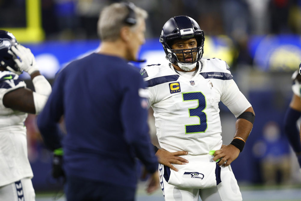 Russell Wilson former Seahawks Quarterback with Head Coach Pete Carroll