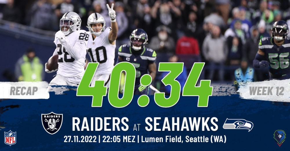 Regular Season 2022 Las Vegas Raiders Seattle Seahawks Week 12