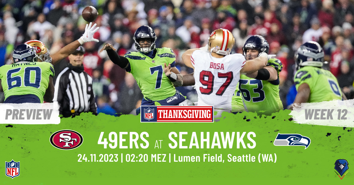 Preview: Regular Season 2023 (Week 12) – 49ers @ Seahawks