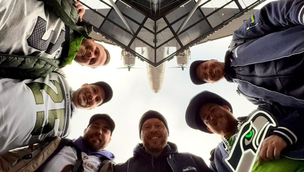 Gruppe vor dem Technikmuseum in Berlin