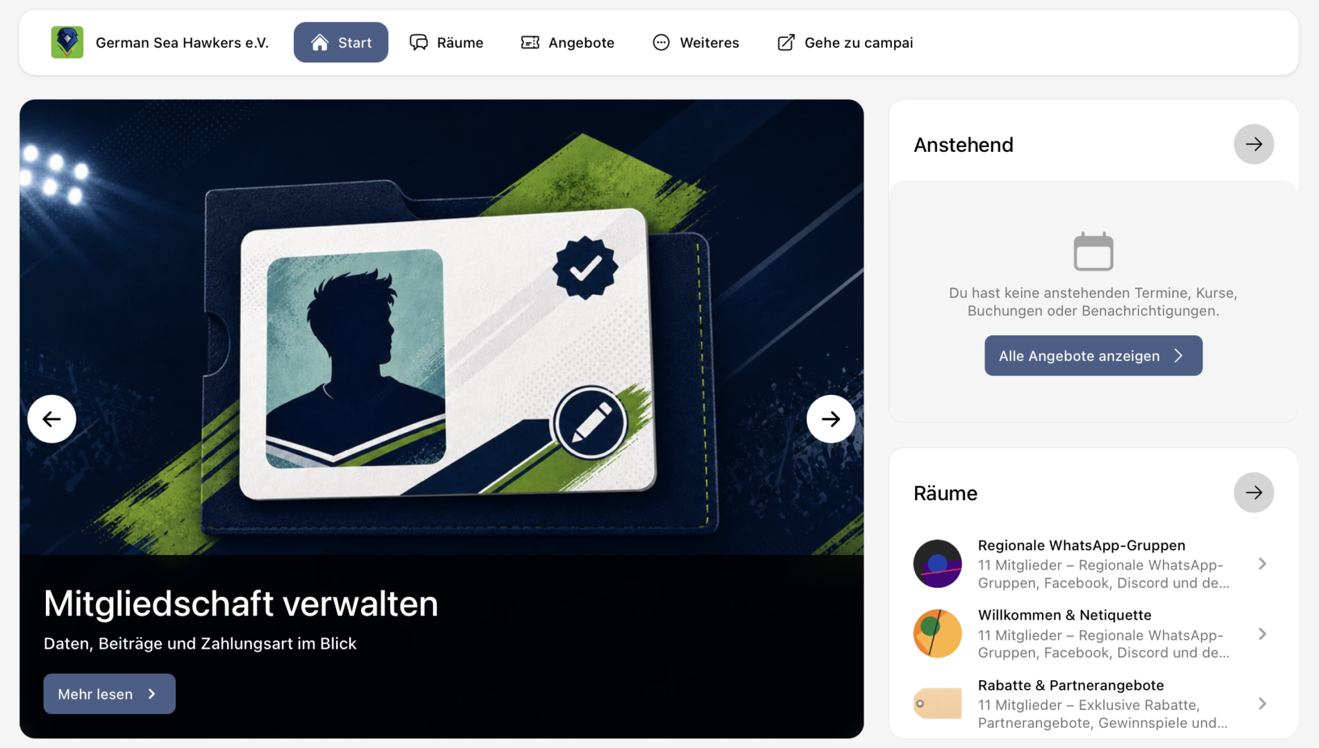 Unser neuer Mitgliederbereich: So startest du mit Campai
