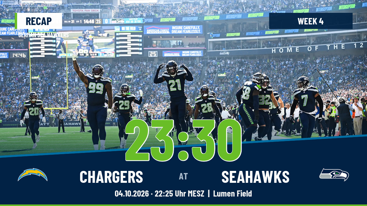 Recap: Regular Season 2026 (Week 4) – Chargers @ Seahawks